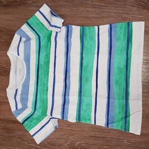 (XL) Talbots "The Talbots Tee" Watercolor Striped Lightweight Casual Relaxed Fit